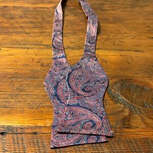 Daniel Cremieux Navy and Red Paisley Bow Tie